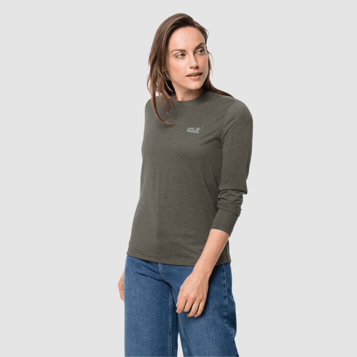 Jack Wolfskin Womens Jwp Long Sleeve T-shirt Deep Green 845096PHV